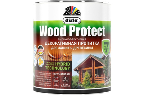 Купить Пропитка Dufa Wood Protect для дерева 0 75л тик 67210 фото №2