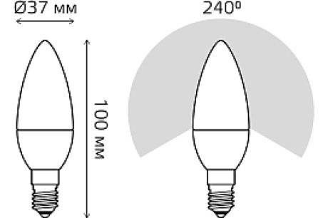 Купить Лампа светодиодная GAUSS диммируемая свеча 220V 7W Е14 4100K 550lm 103101207-S фото №3
