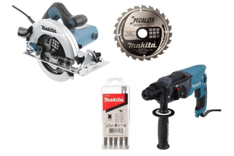 Купить Перфоратор Makita HR 2470 + перчатки PGH-160350-L+рулеткаPGC-210280+смазка д.буров 196804-7 фото №1