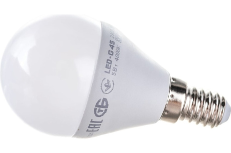 Купить Лампа светодиодная "Шар" 5Вт Е14 4000К нейтральный белый свет LLE-G45-5-230-40-E14  IEK ECO фото №3