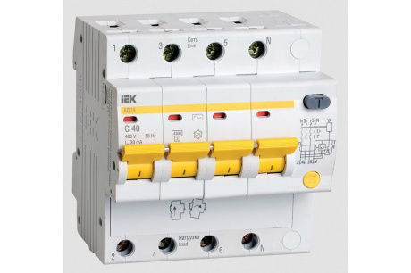 Купить Выключатель автоматический дифференциального тока 4п C 40А 30мА тип AC 4.5кА АД-14  IEK фото №1