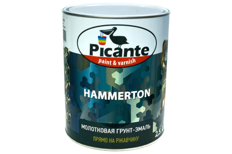 Купить Эмаль молотковая HAMMERTON серебристая 2.5л  PICANTE 10420-7012.GL фото №1